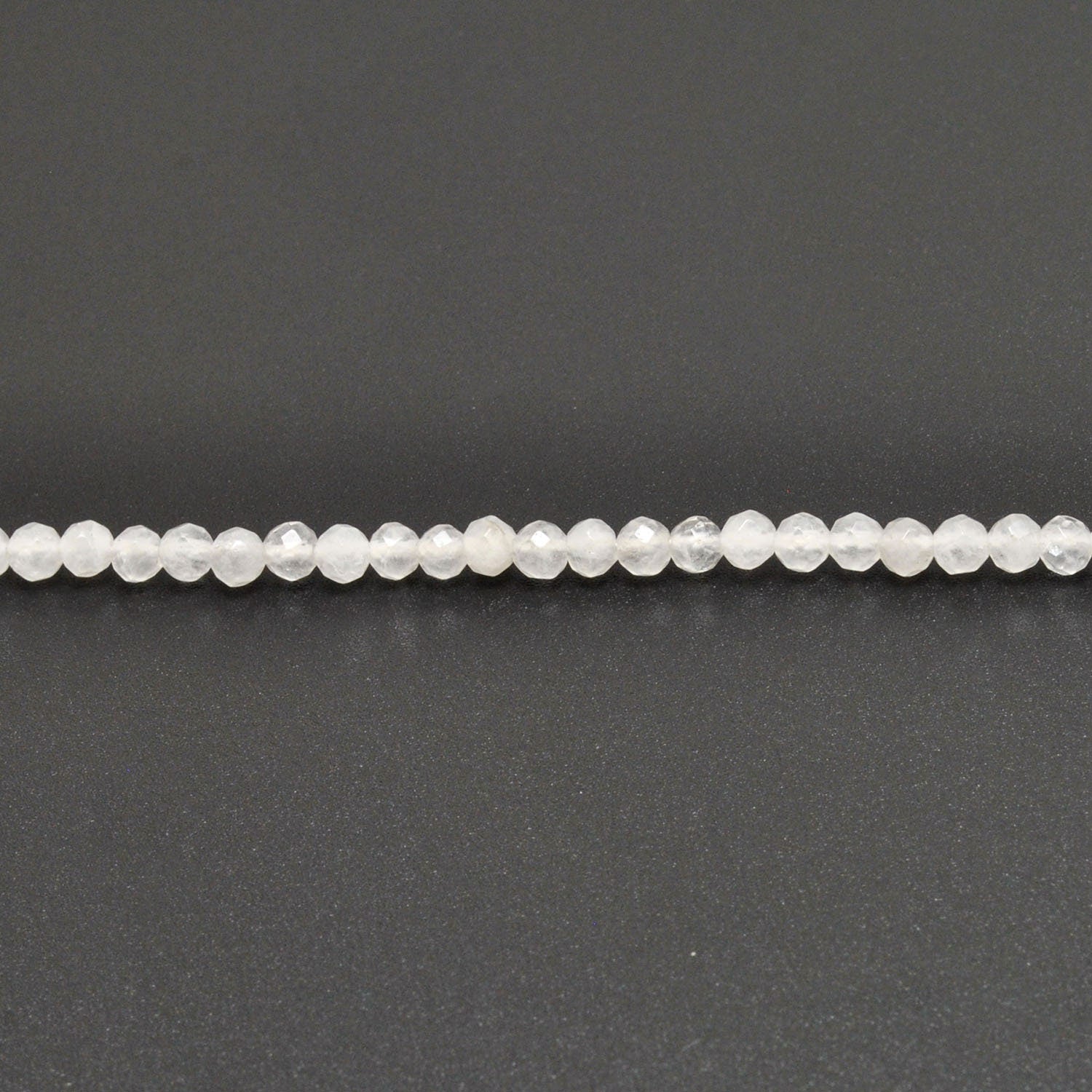 Natural White Quartz Round Faceted Gemstone Beads 15" - SAR Gems
