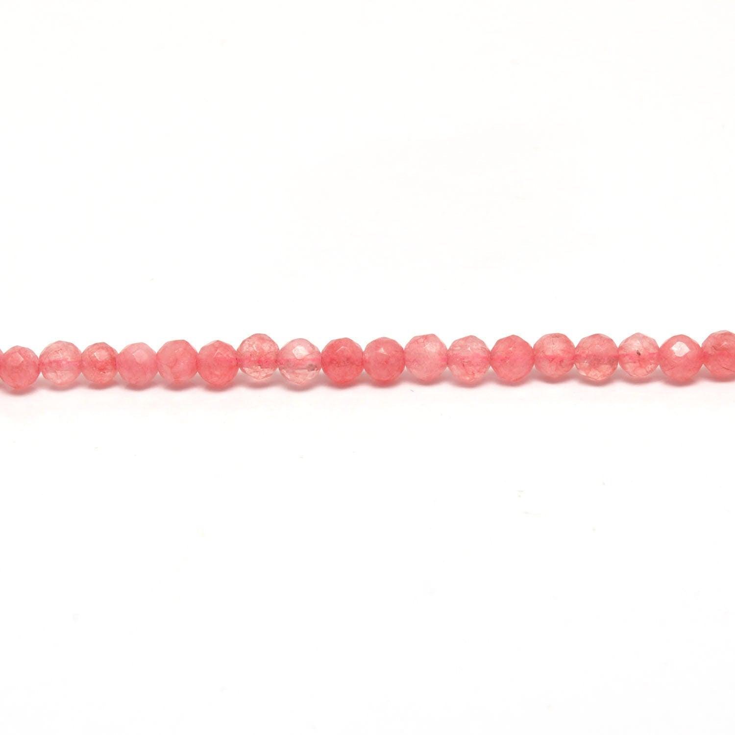 Pink Quartz Faceted Round Gemstone Beads 3-3.5-4mm - SAR Gems