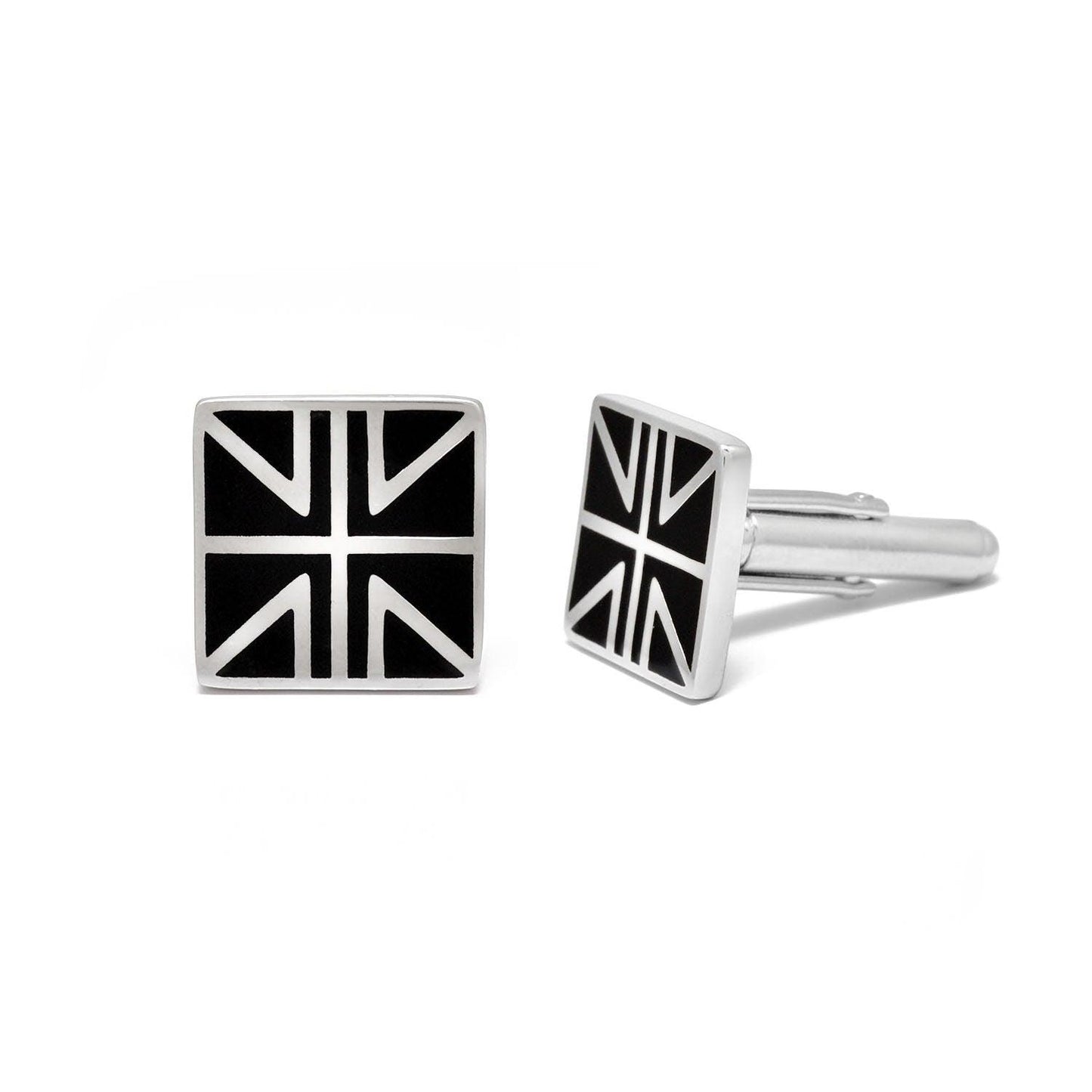 925 Sterling Silver Union Jack Silver Cufflinks - Sar Gems