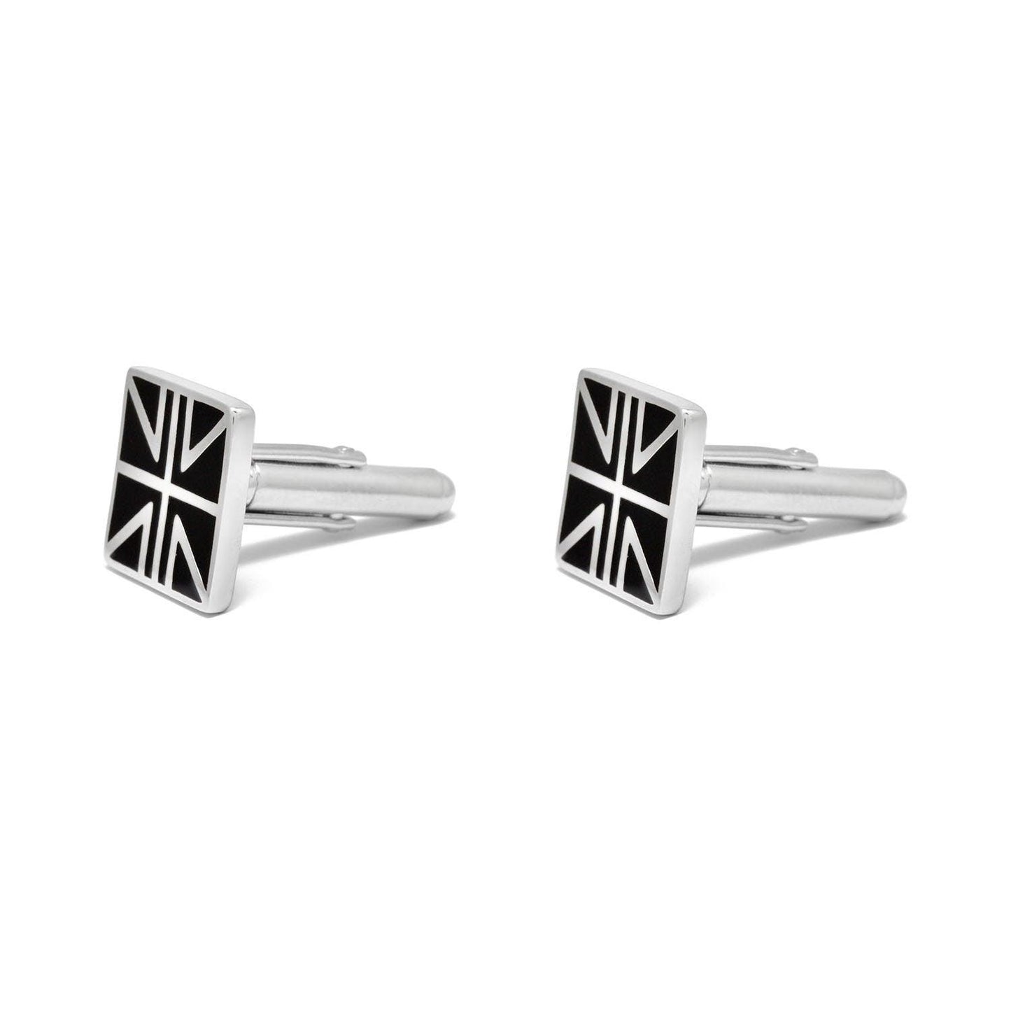 925 Sterling Silver Union Jack Silver Cufflinks - Sar Gems