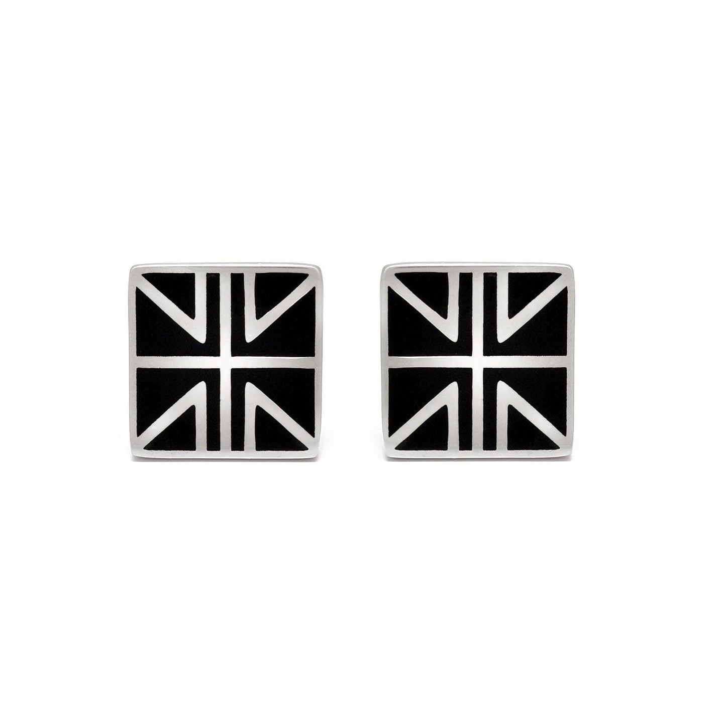 925 Sterling Silver Union Jack Silver Cufflinks - Sar Gems