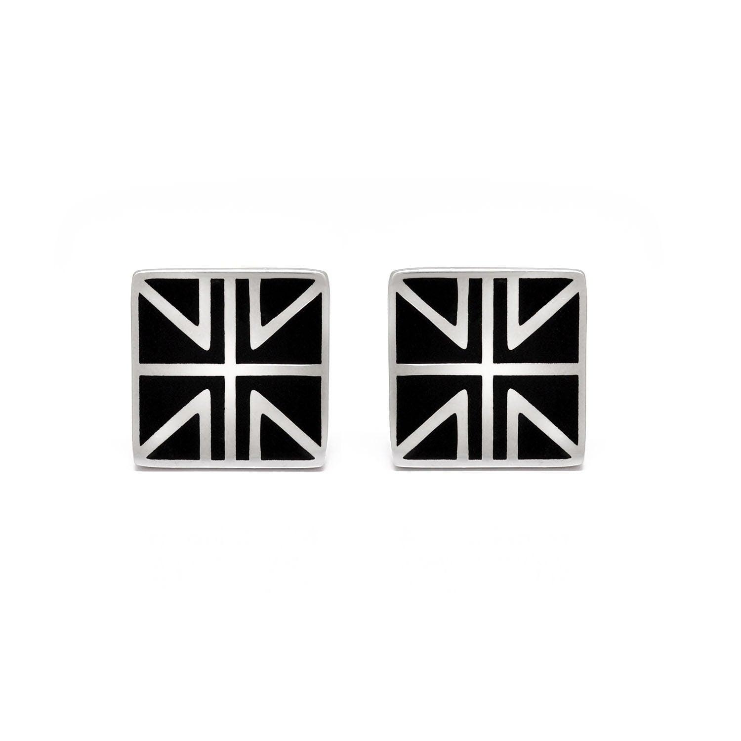 925 Sterling Silver Union Jack Silver Cufflinks - Sar Gems
