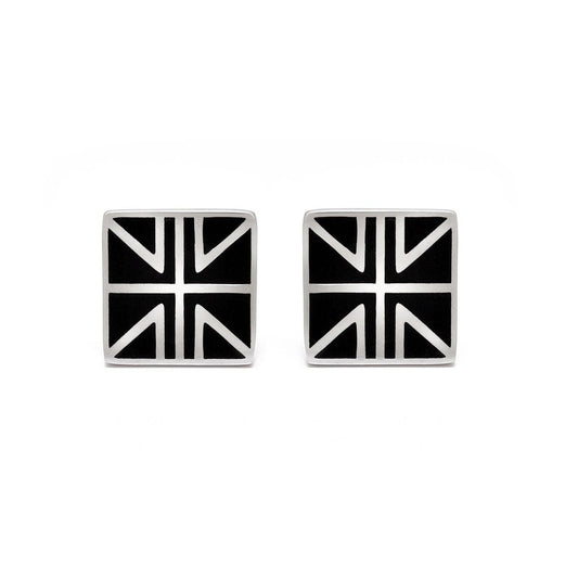 925 Sterling Silver Union Jack Silver Cufflinks - Sar Gems
