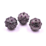 925 Sterling Silver Ruby Spacer Finding Beads