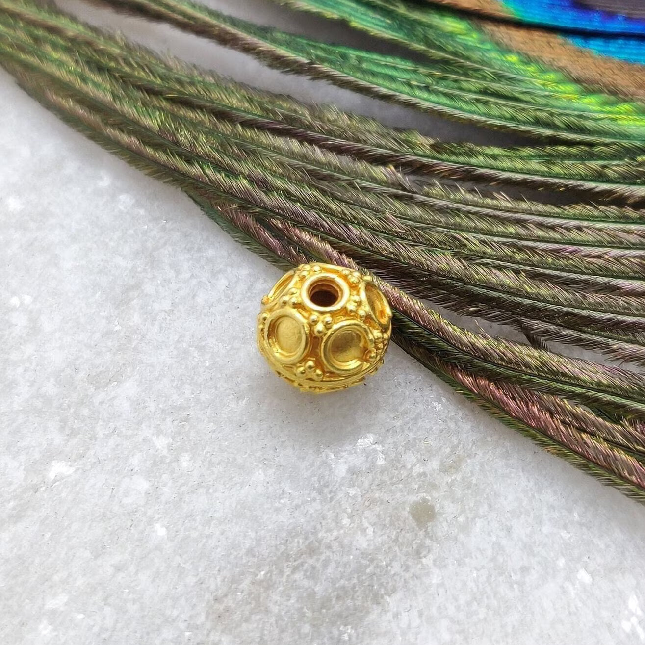 Round 18k Gold Spacer Bead 8mm