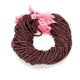 Natural Red Garnet Faceted Round Beads 12.5" Strand - SAR Gems