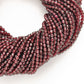 Natural Red Garnet Faceted Round Beads 12.5" Strand - SAR Gems