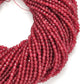 Red Ruby Quartz Round Faceted Gemstone Beads 15" Strand - SAR Gems