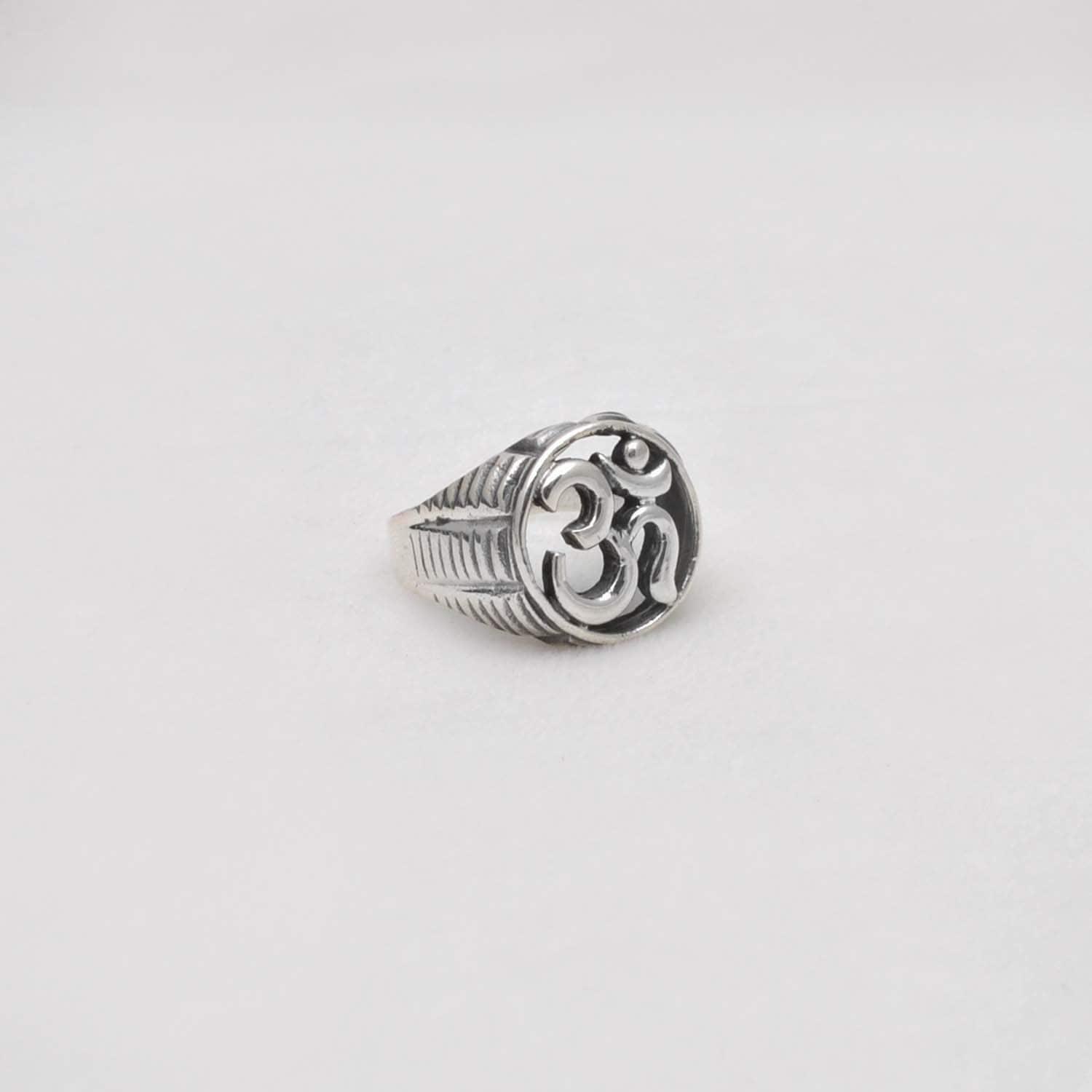 Silver Om Ring Size 10 Spiritual Jewelry - SAR Gems