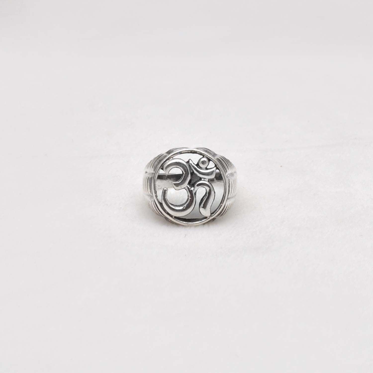 Silver Om Ring Size 10 Spiritual Jewelry - SAR Gems