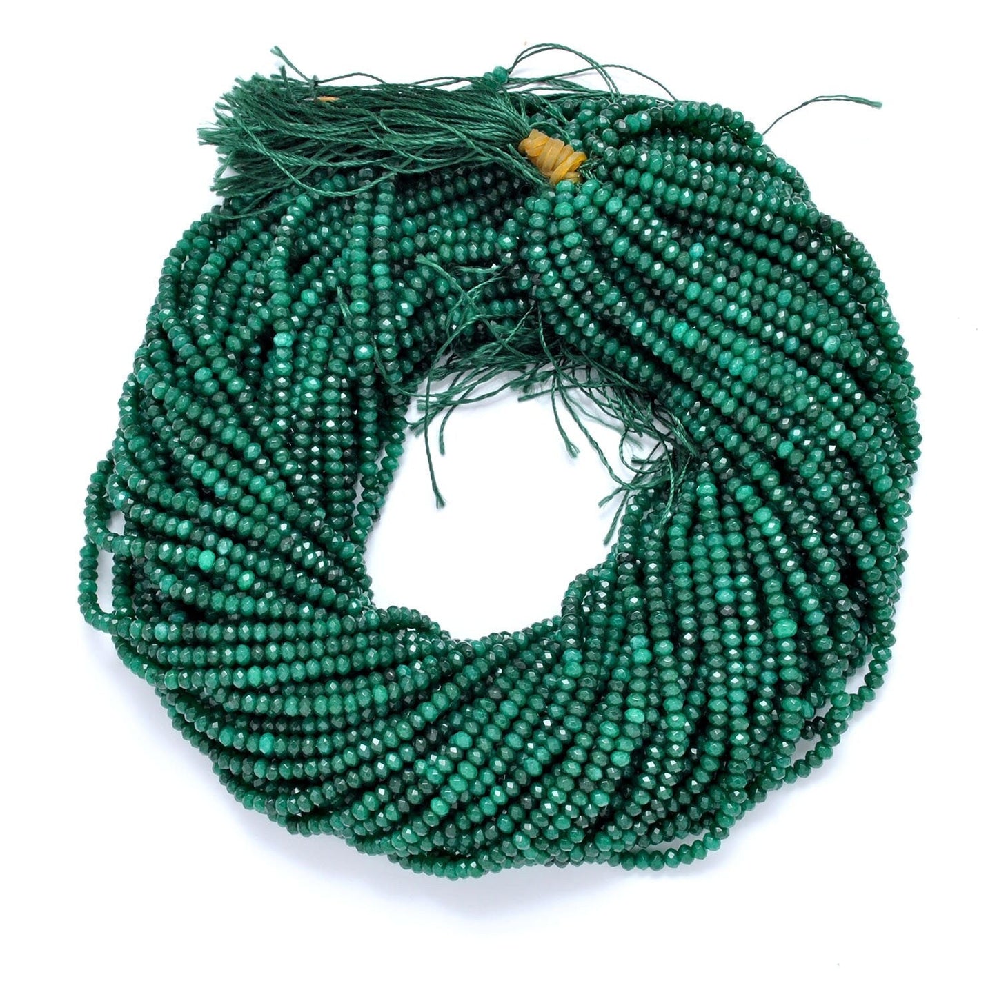 Green Quartz Faceted Rondelle Gemstone Beads 13" - SAR Gems