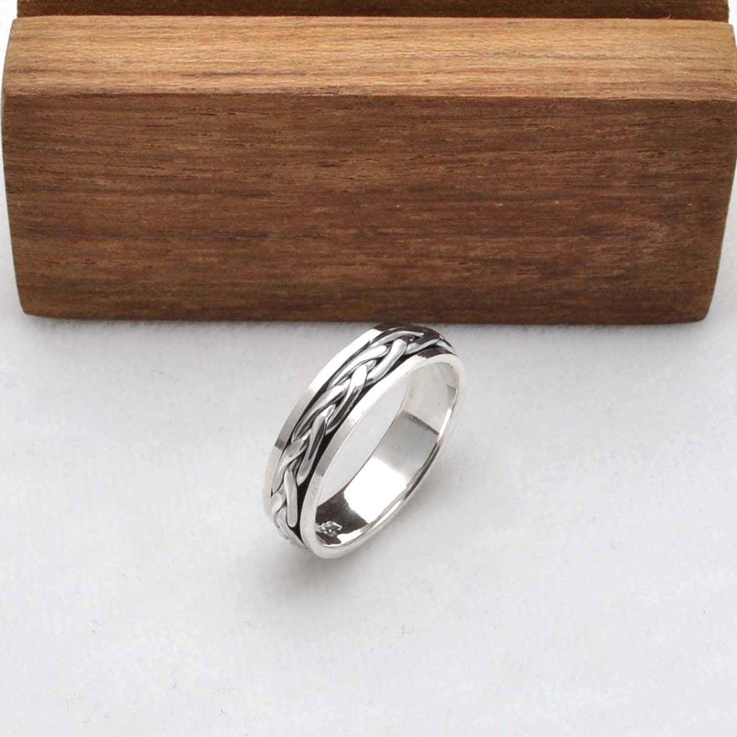 Sterling Silver Fidget Curb Ring Size 12 - SAR Gems