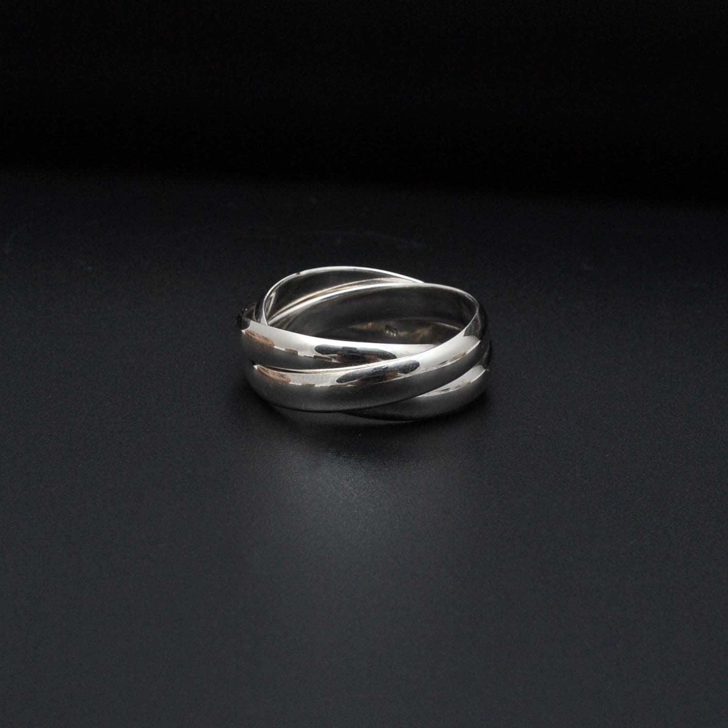925 Silver Triple interlocked Ring Size 10 - SAR Gems