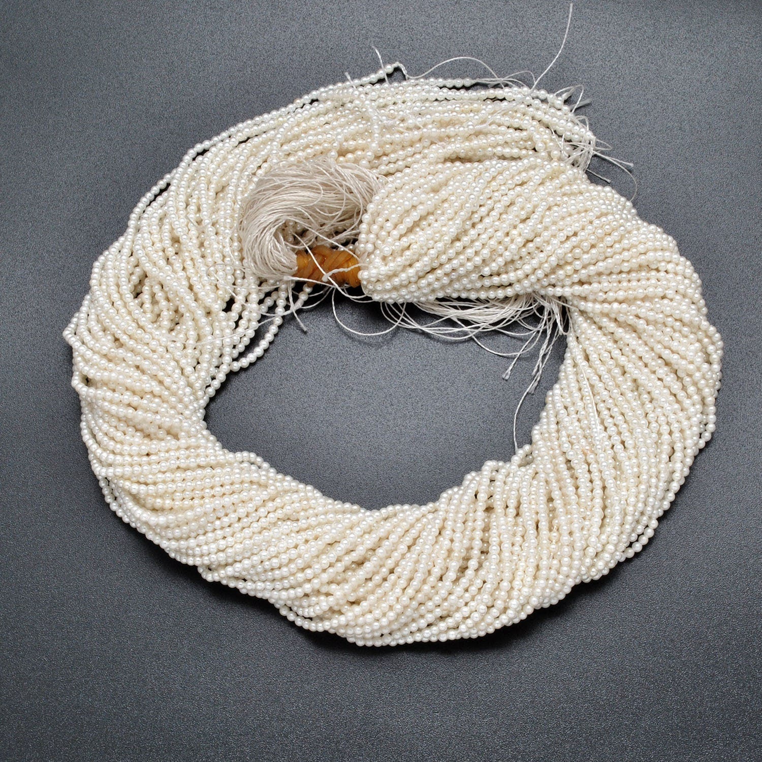 White Shell Pearl Round Gemstone Beads 16" Strand - SAR Gems