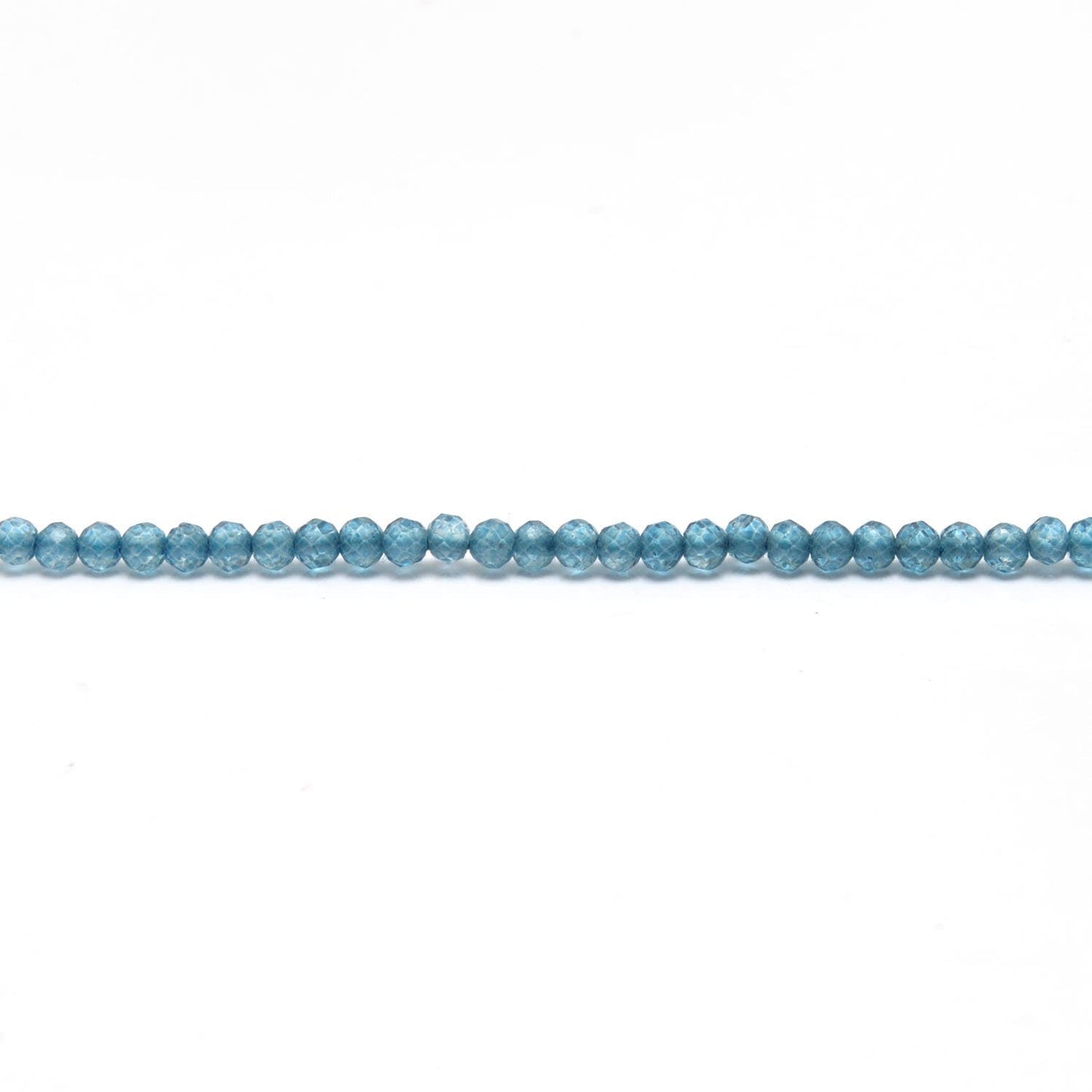 Blue Quartz Faceted Round Gemstone Beads 12.5" Strand - SAR Gems