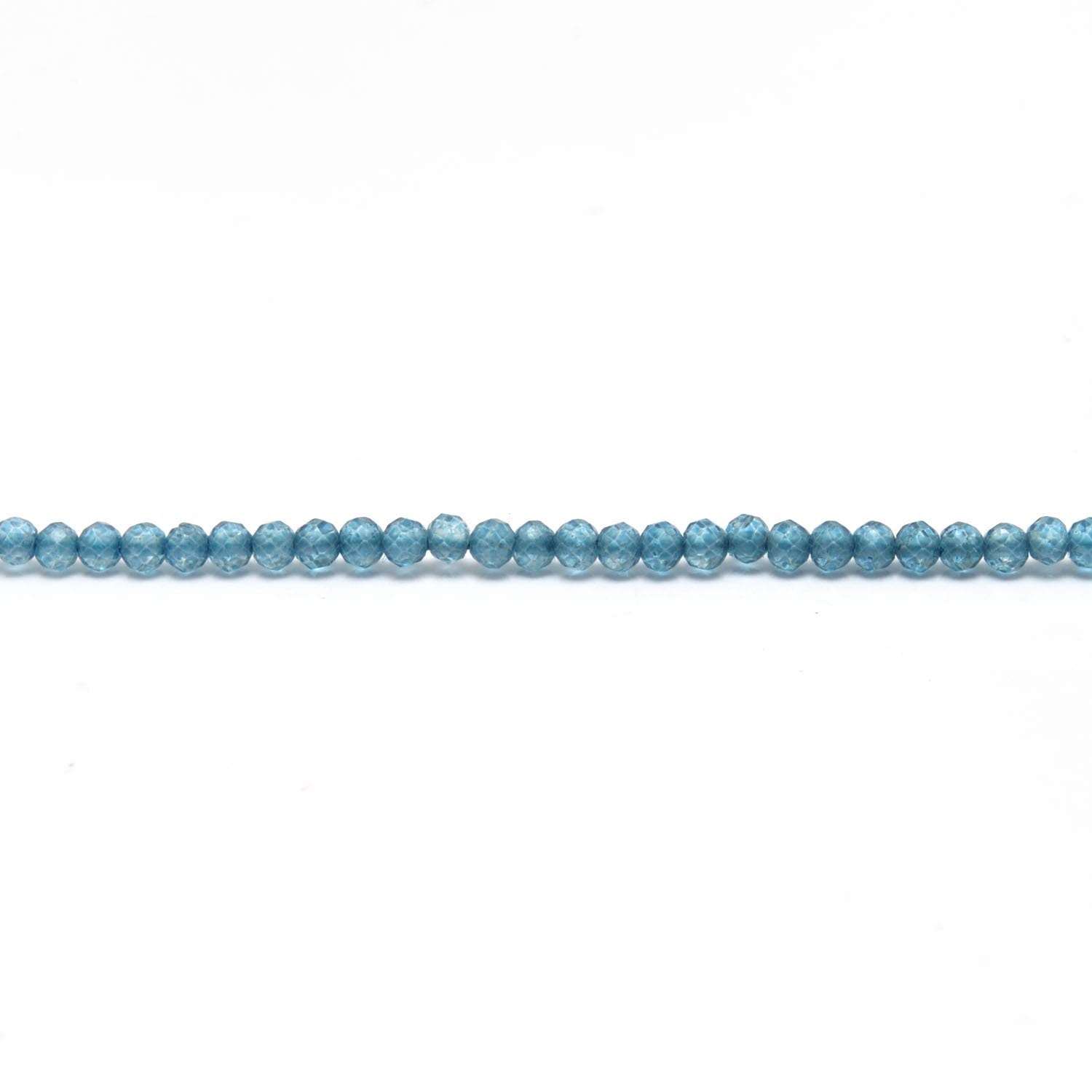 Blue Quartz Faceted Round Gemstone Beads 12.5" Strand - SAR Gems