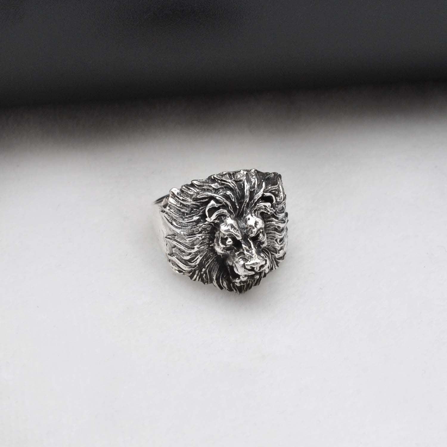 Roaring Lion Silver Ring Size 10 - SAR Gems