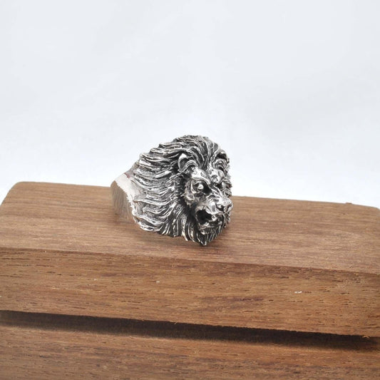 Roaring Lion Silver Ring Size 10 - SAR Gems