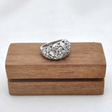 Floral Sterling Silver Handmade Dome Ring Size 6 - SAR Gems
