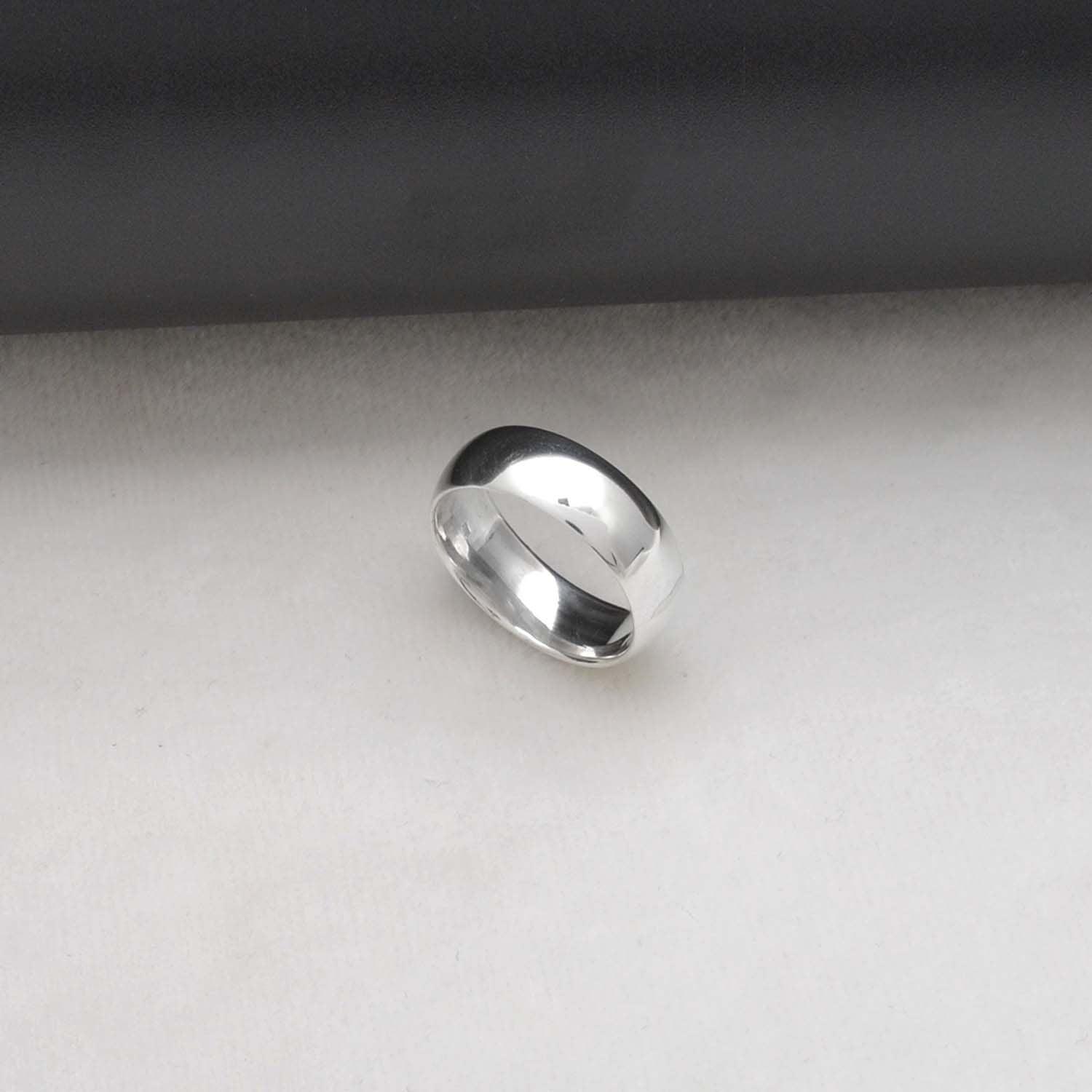 Smooth Plain Sterling Silver Band Ring Size 10 - SAR Gems
