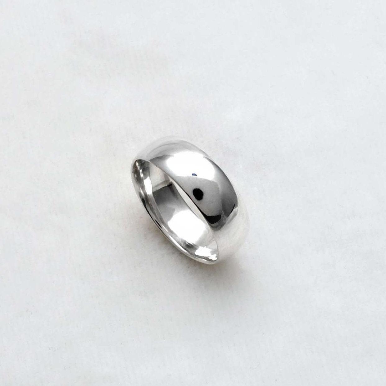 Smooth Plain Sterling Silver Band Ring Size 10 - SAR Gems