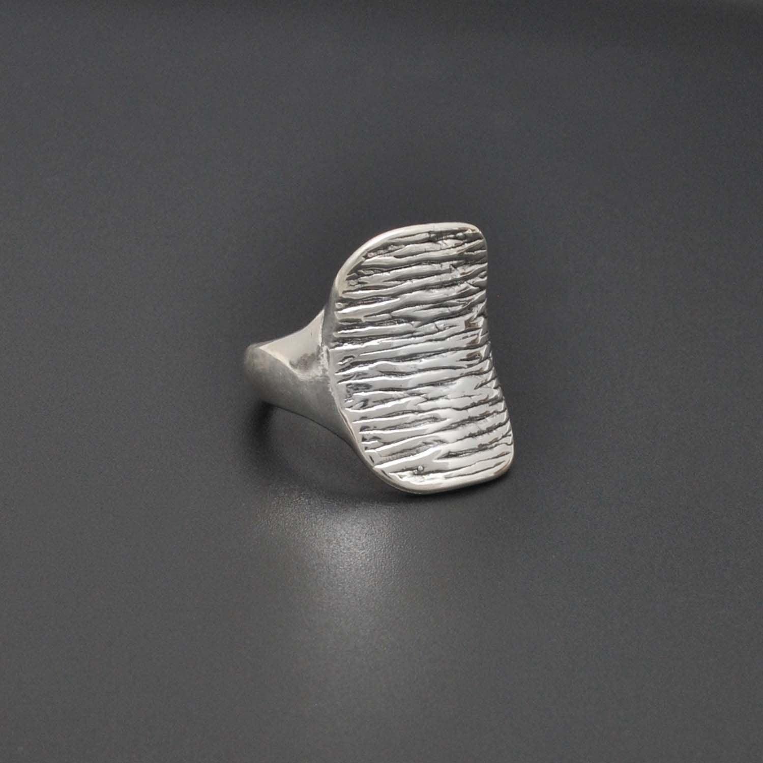 Sterling silver chunky textured ring - SAR Gems