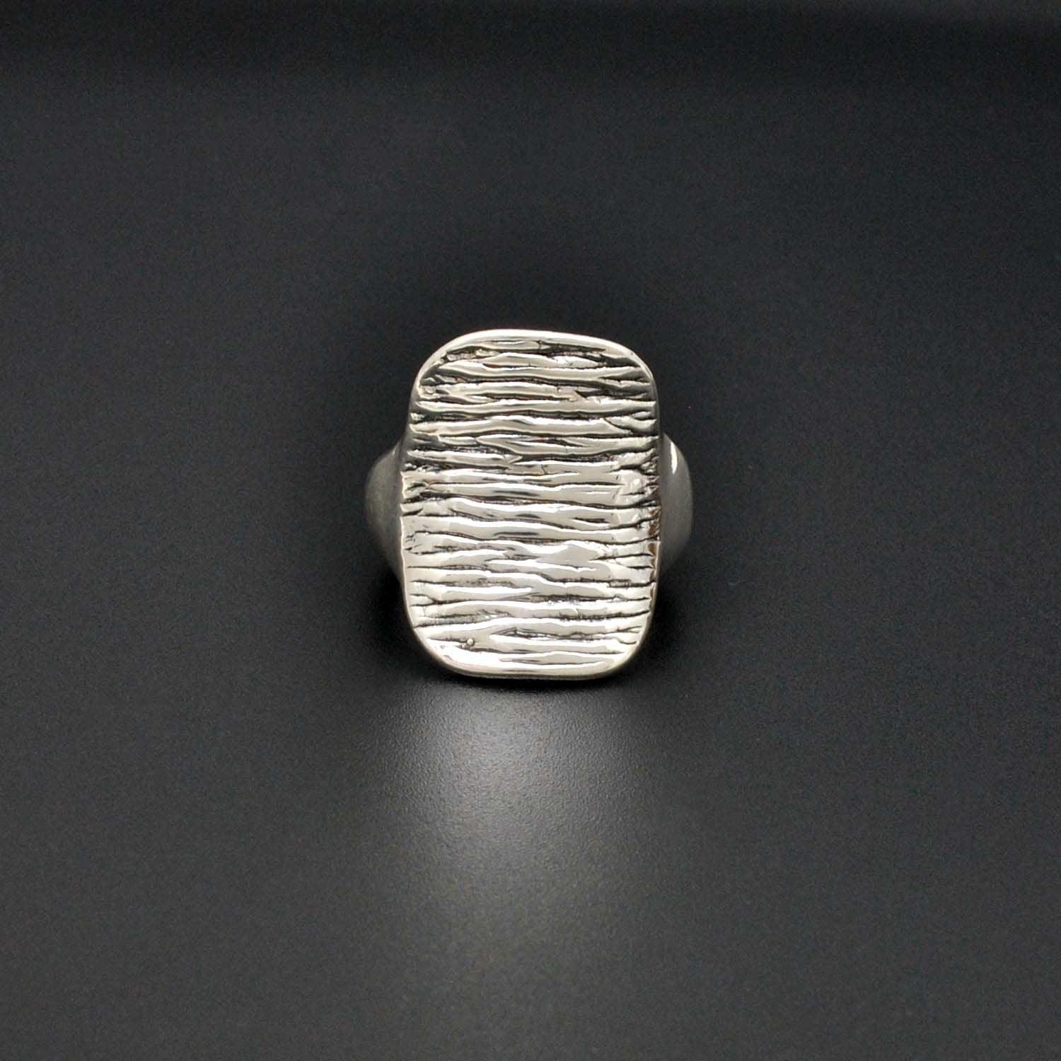 Sterling silver chunky textured ring - SAR Gems