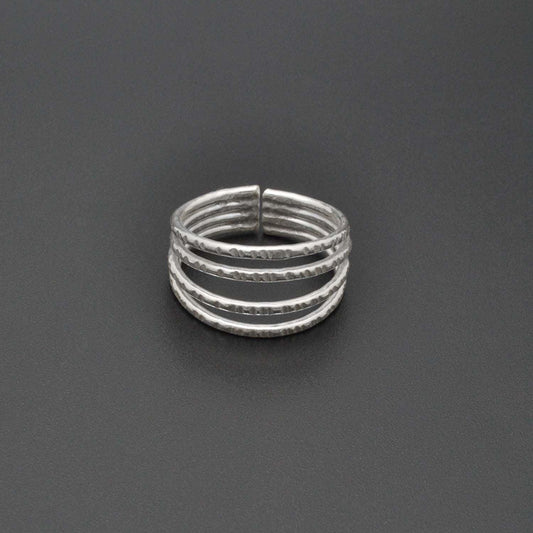 Sterling Silver Stackable Hammered Ring Size 9 - SAR Gems