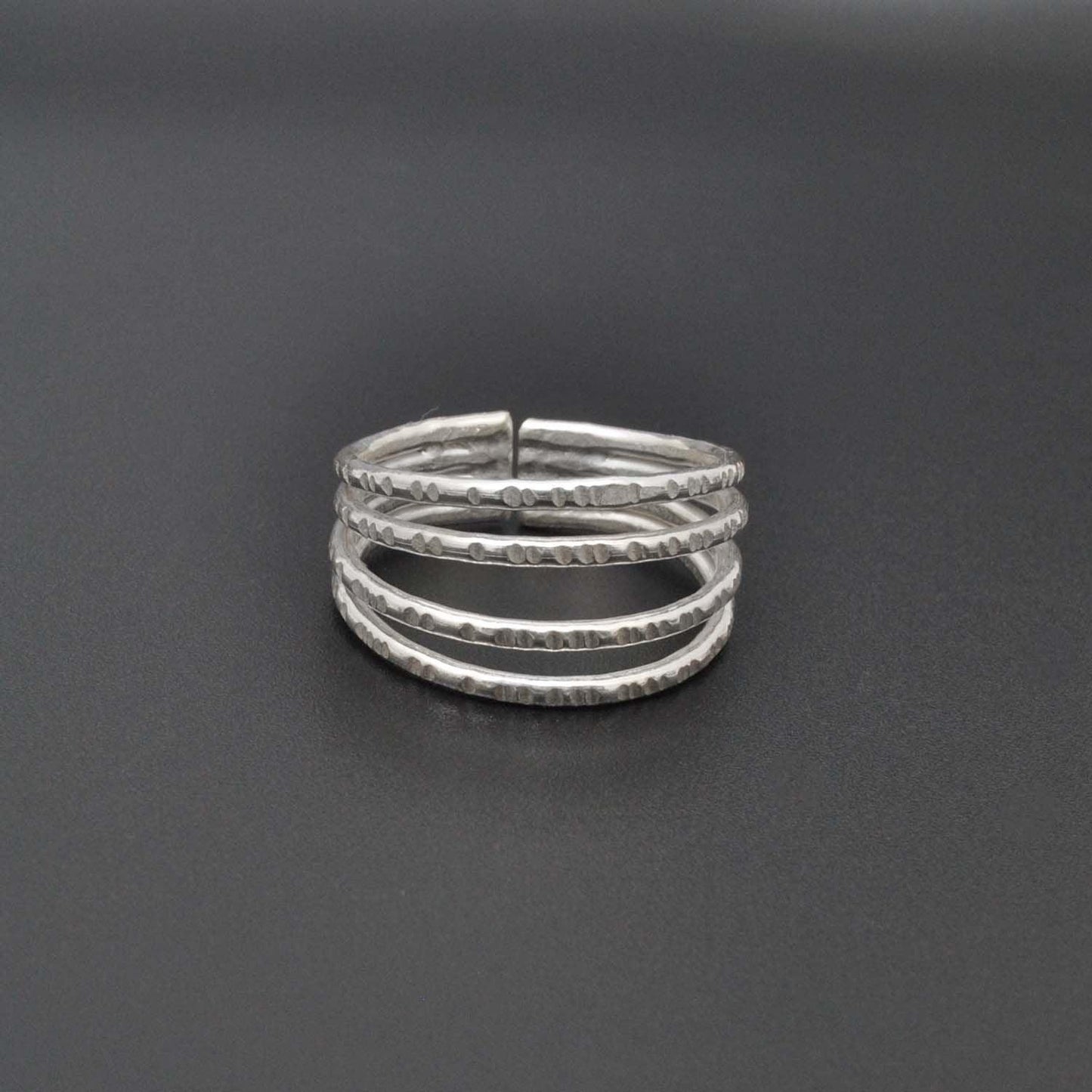 Sterling Silver Stackable Hammered Ring Size 9 - SAR Gems