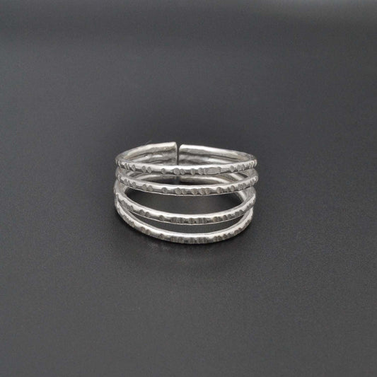 Sterling Silver Stackable Hammered Ring Size 9 - SAR Gems