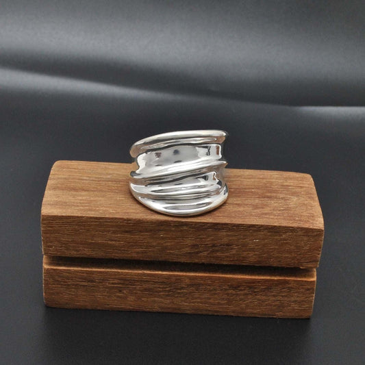Wide Silver Chunky Wide Band Ring Size 11 - SAR Gems