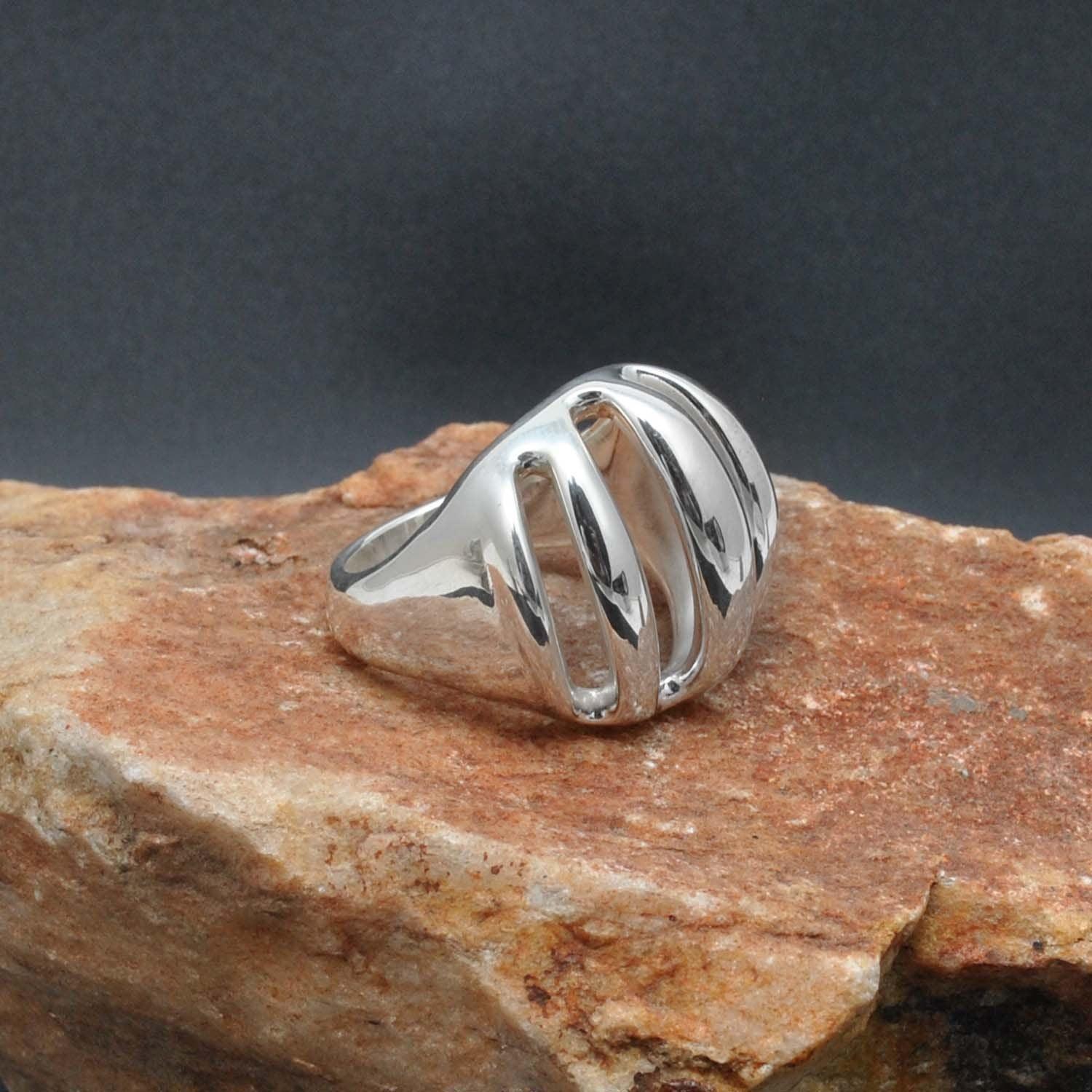 Dome Solid 925 Sterling Silver Ring Size 9 - SAR Gems