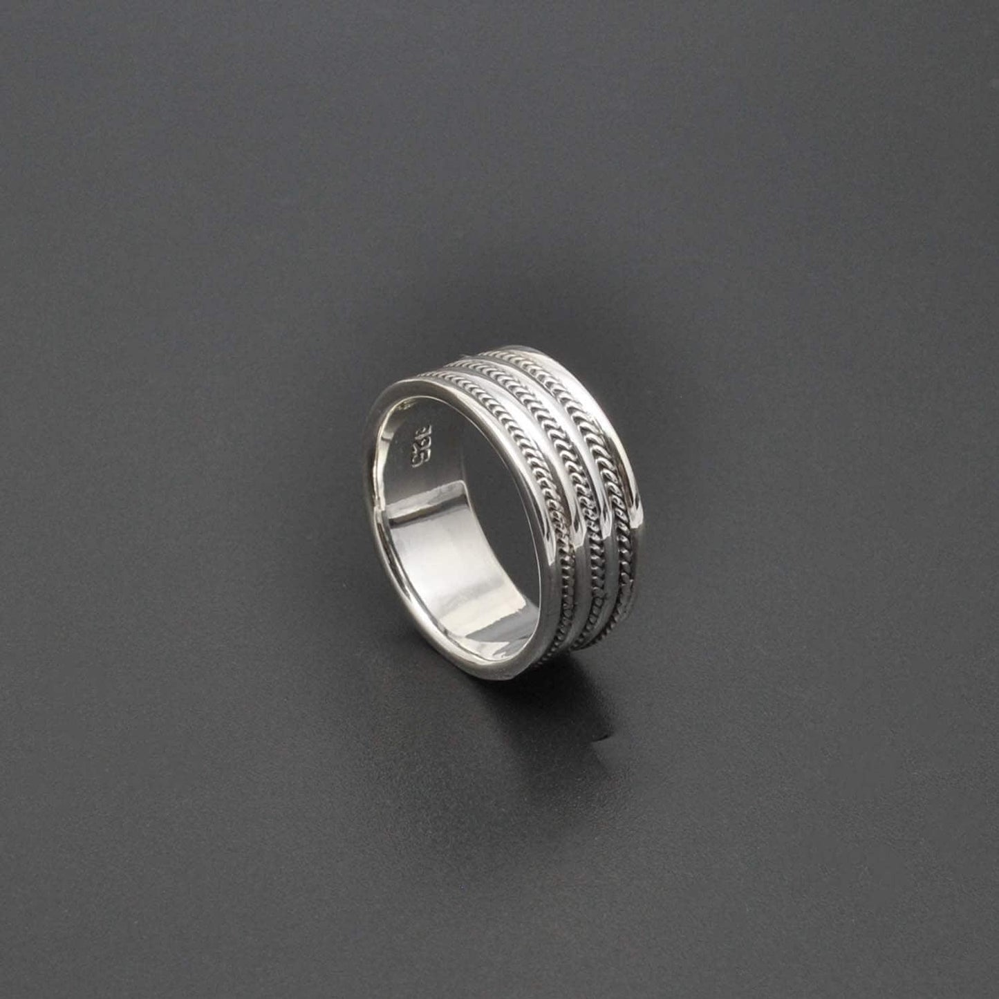 Solid 925 Silver Classic Wedding Bands Size 9 - SAR Gems