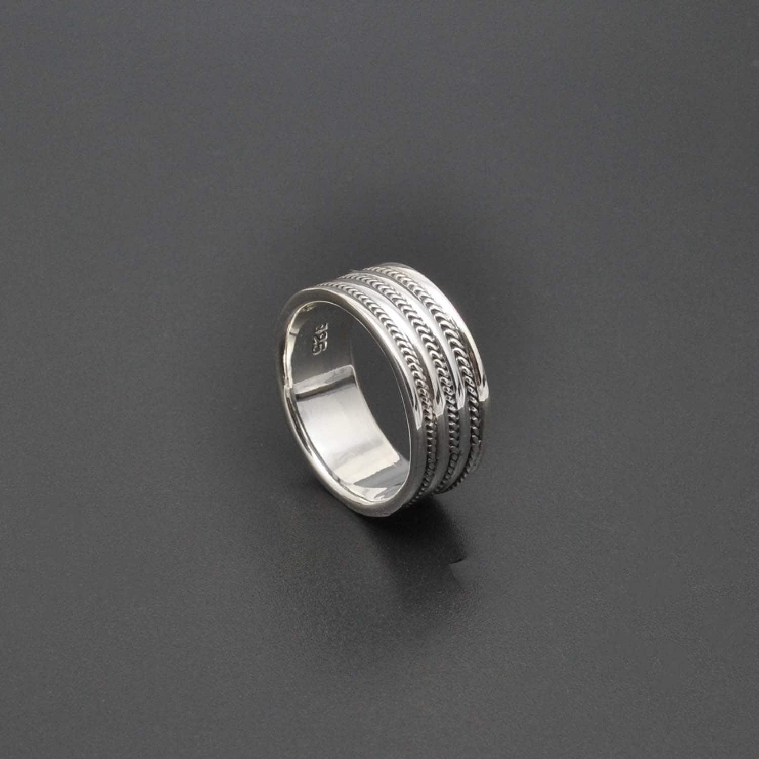 Solid 925 Silver Classic Wedding Bands Size 9 - SAR Gems