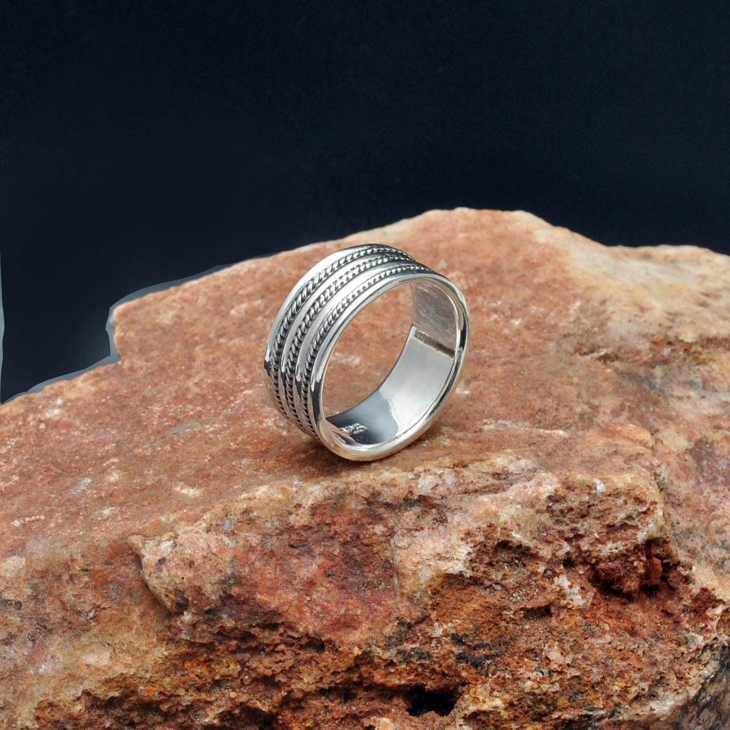 Solid 925 Silver Classic Wedding Bands Size 9 - SAR Gems