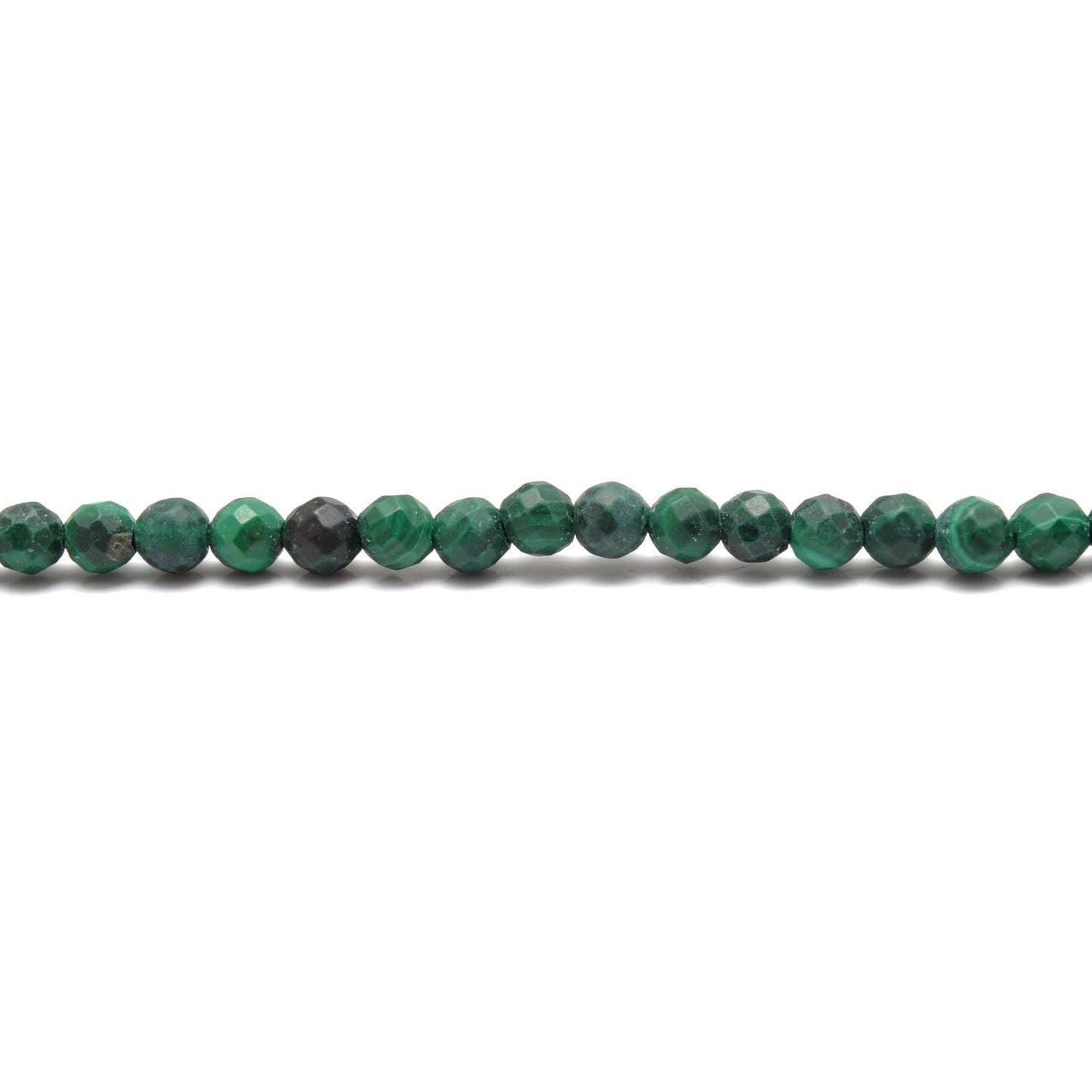 Natural Malachite Round faceted Gemstone Beads 12.5" Strand - SAR Gems