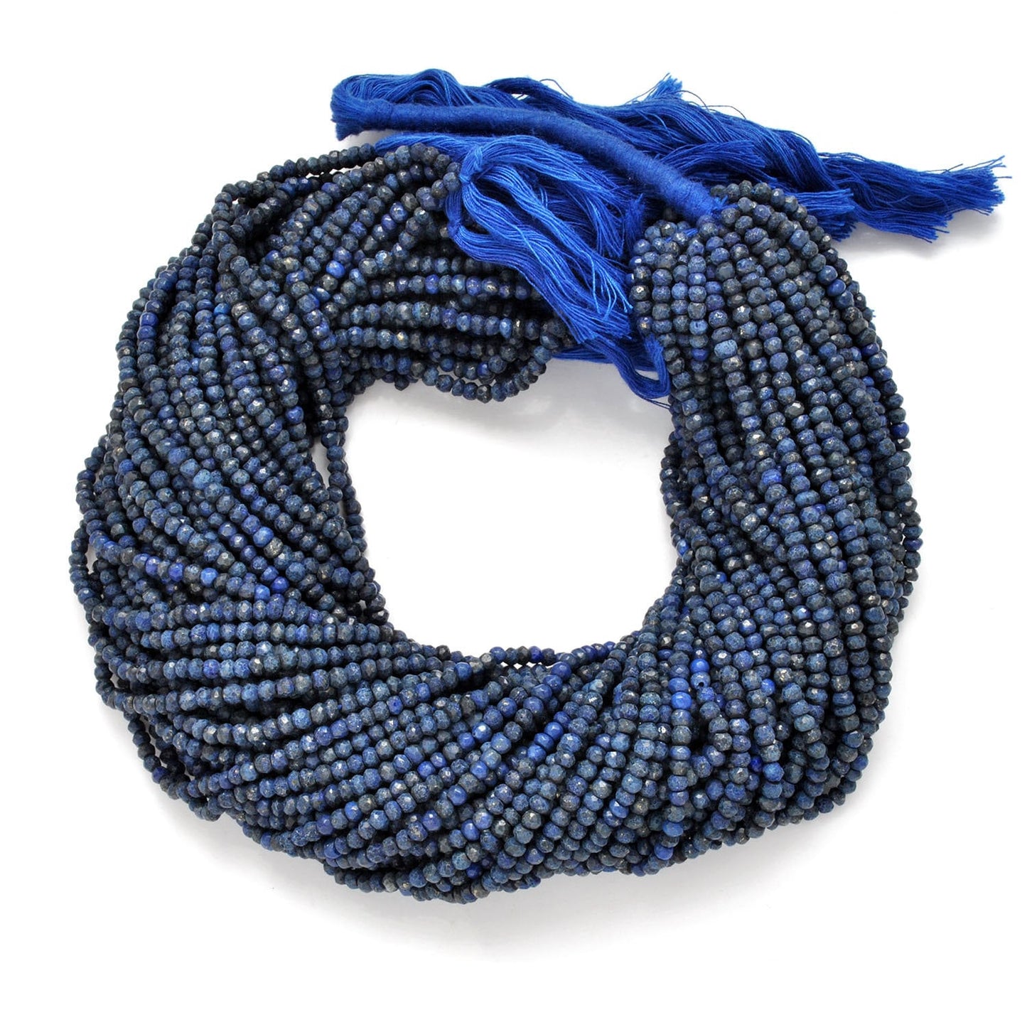 Lapis Lazuli Faceted Rondelle Gemstne Beads 3.5mm 13" Strand - SAR Gems