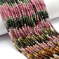 Natural Multi Tourmaline Round Faceted Gemstone Beads 13" Strand - SAR Gems