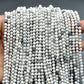 White Howlite Round Faceted Gemstone Beads 12.5" Strand - SAR Gems