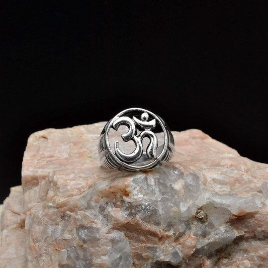 Silver Om Ring Size 10 Spiritual Jewelry - SAR Gems
