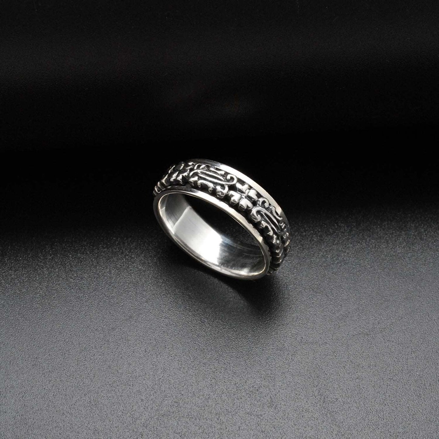 Spinner ring Sterling Silver Size 14 - SAR Gems