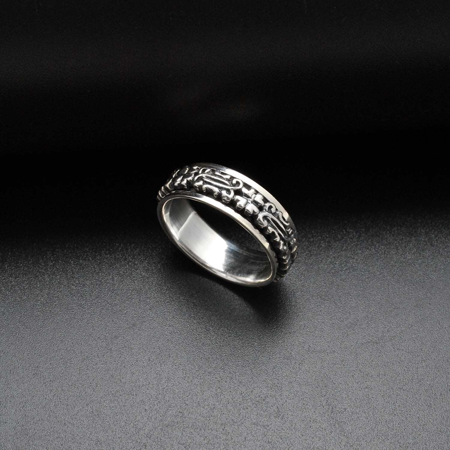 Spinner ring Sterling Silver Size 14 - SAR Gems