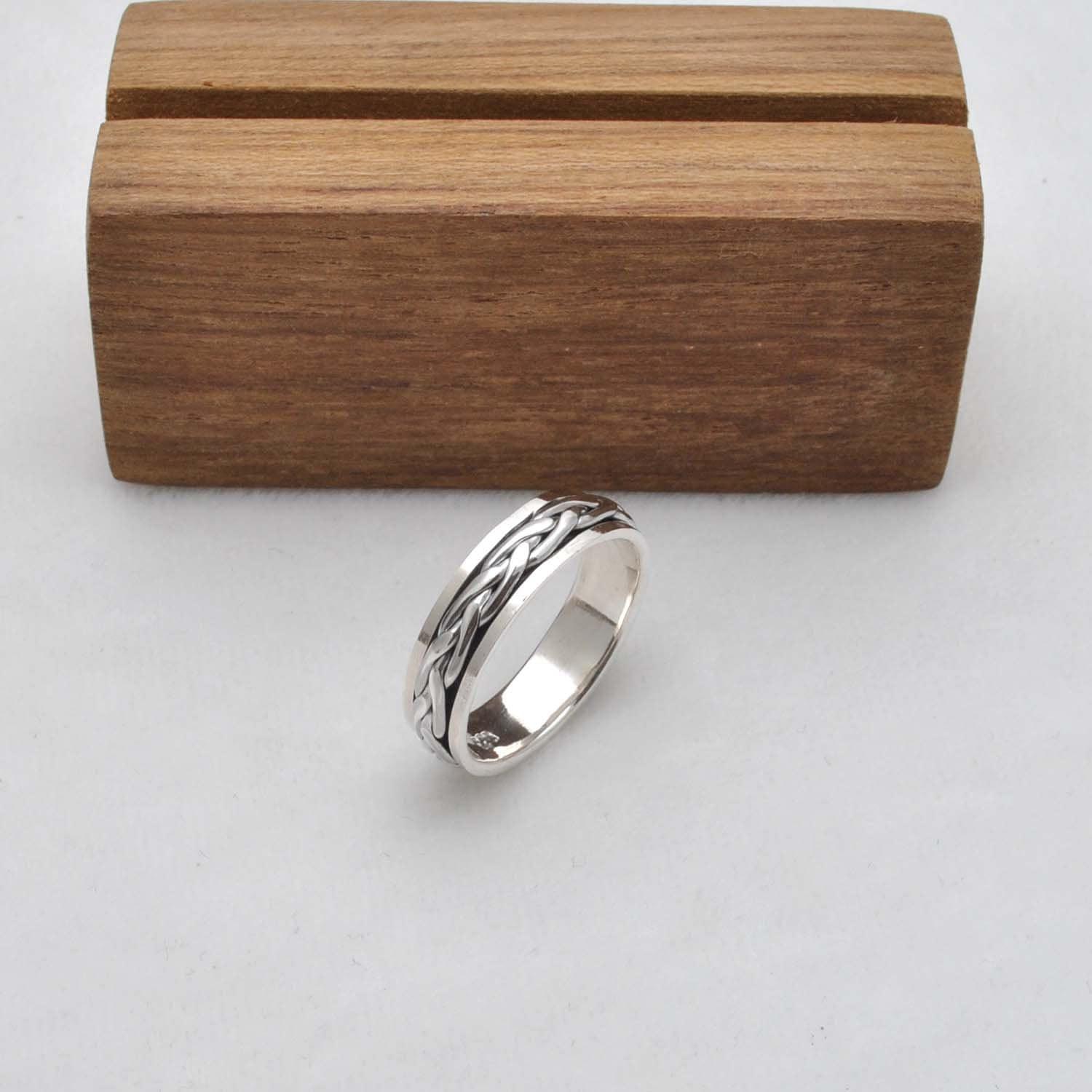 Sterling Silver Fidget Curb Ring Size 12 - SAR Gems