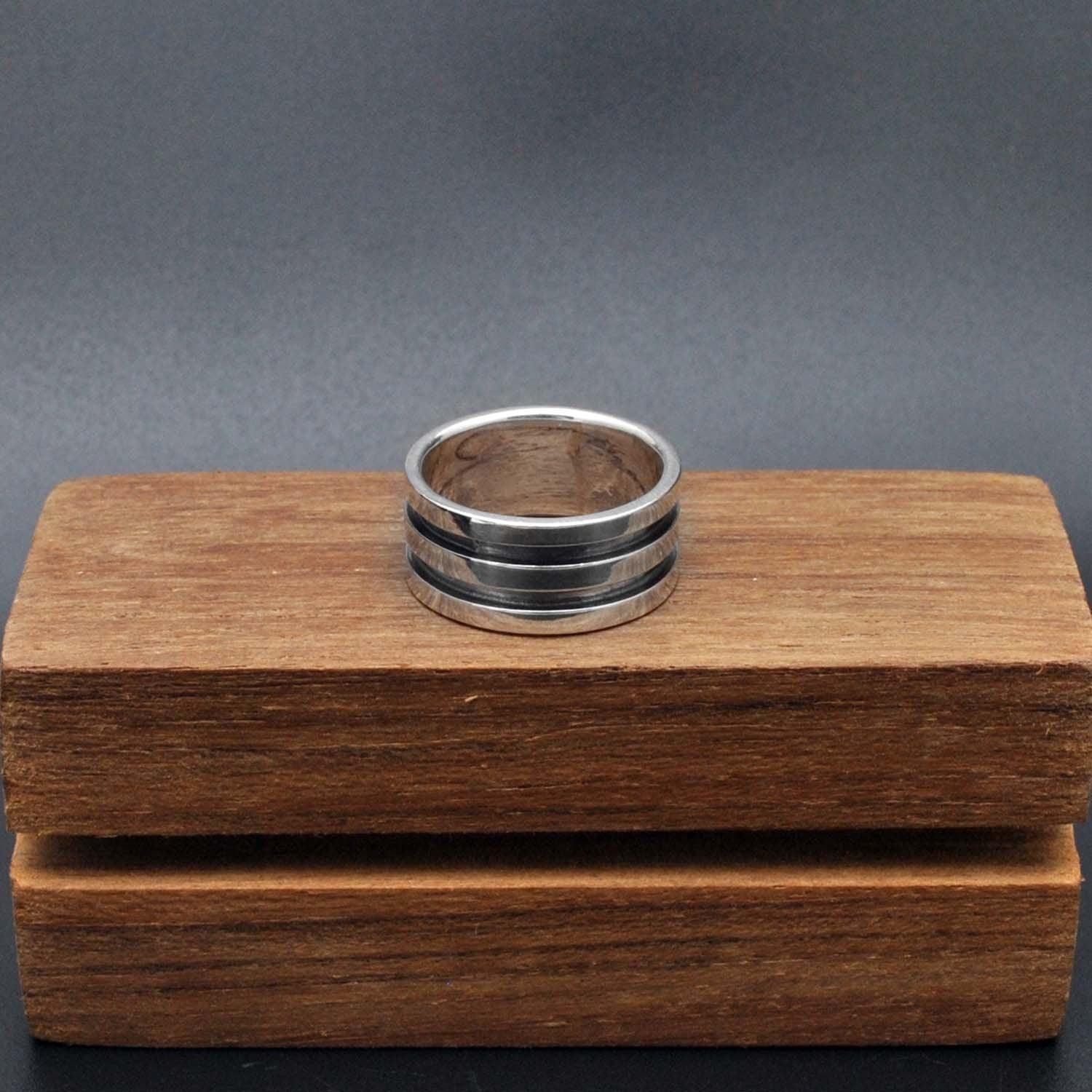 Oxidized Sterling Silver Ring Band Size 6 - SAR Gems