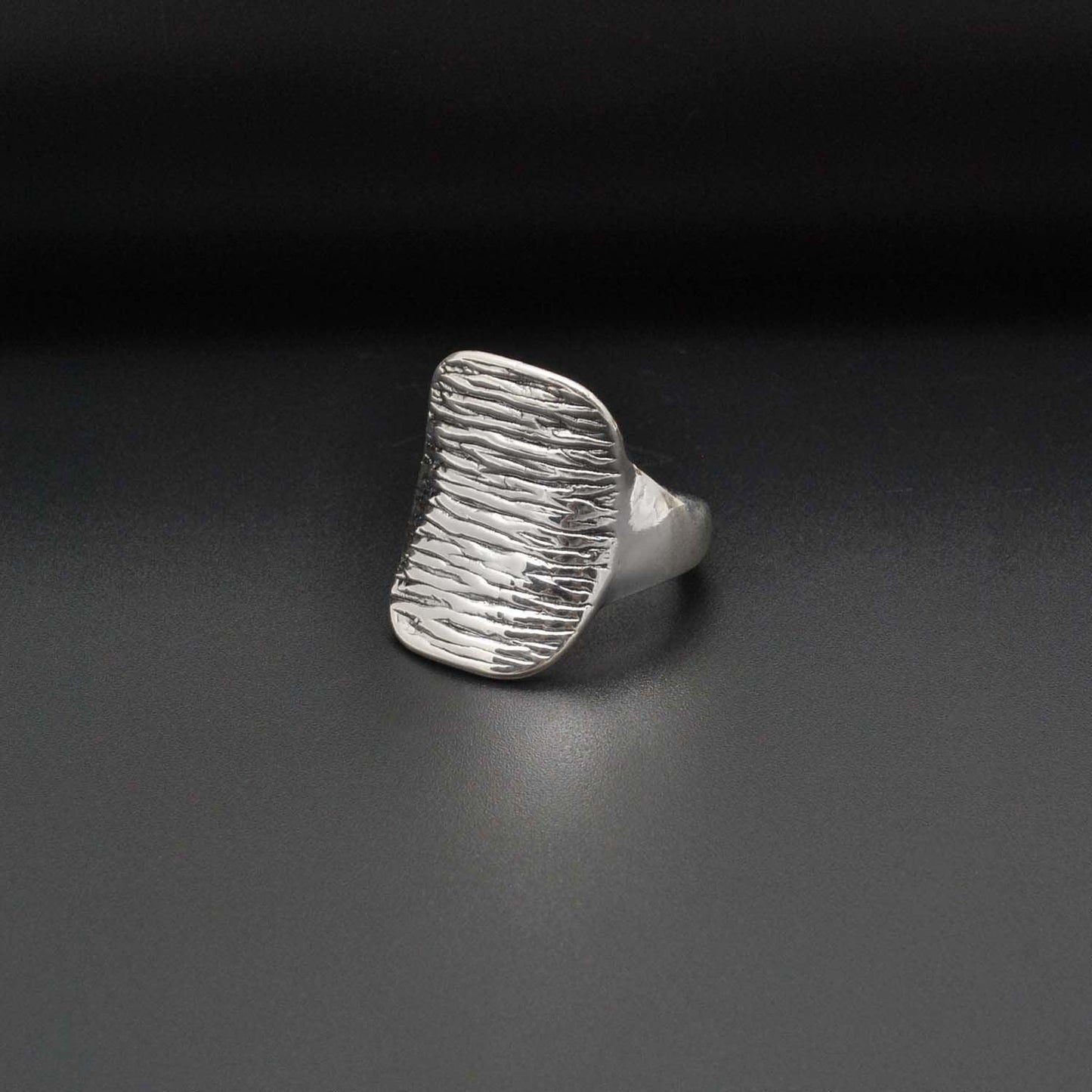 Sterling silver chunky textured ring - SAR Gems