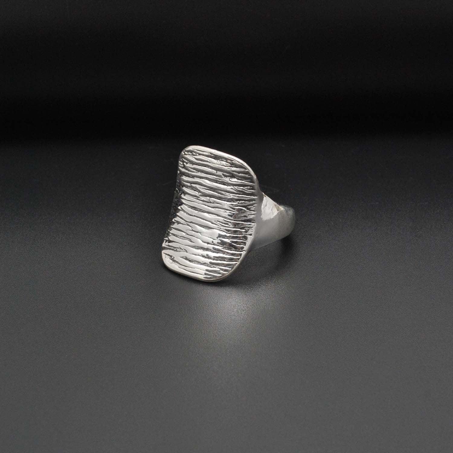 Sterling silver chunky textured ring - SAR Gems