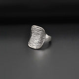 Sterling silver chunky textured ring - SAR Gems