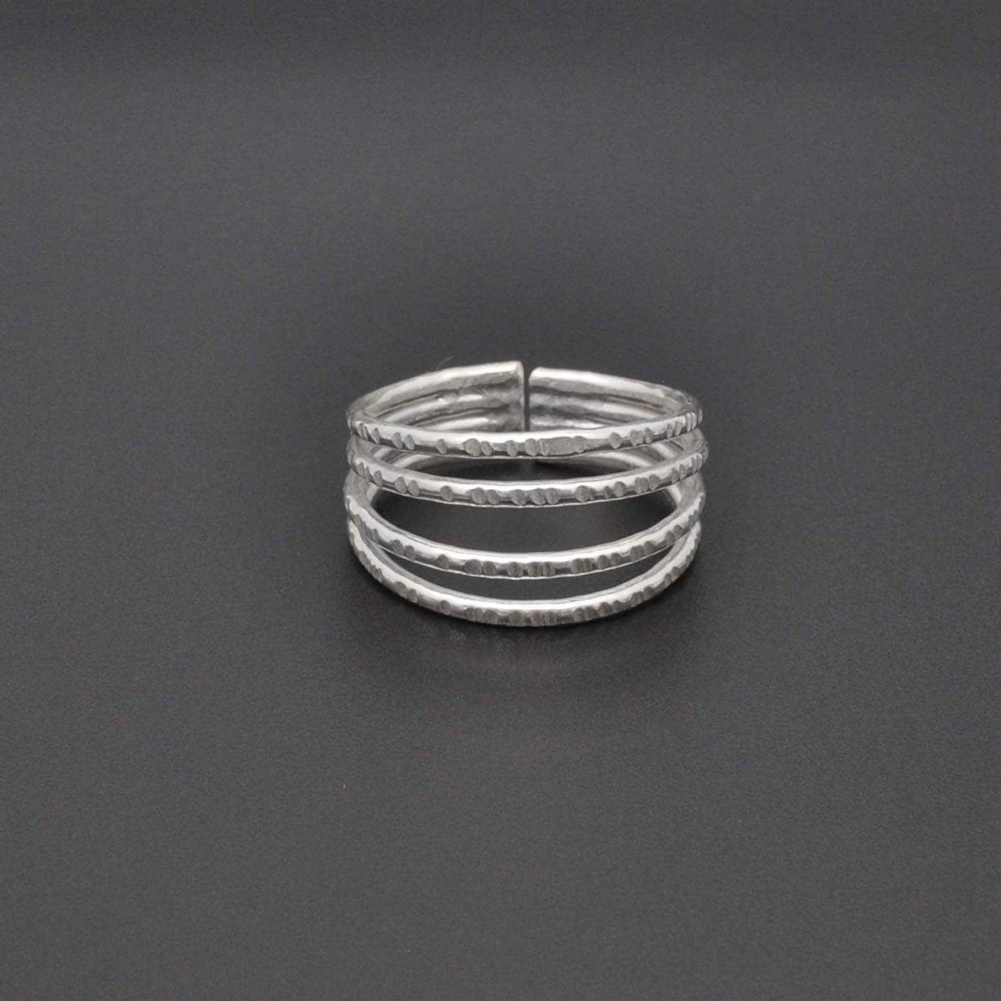 Sterling Silver Stackable Hammered Ring Size 9 - SAR Gems