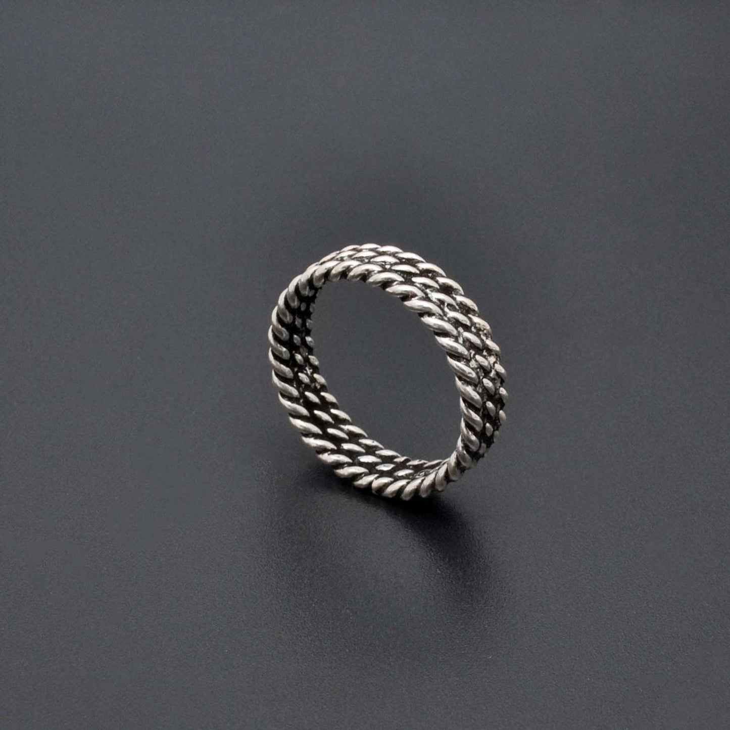 925 Sterling Silver Twisted Rope Ring Size 9 - SAR Gems