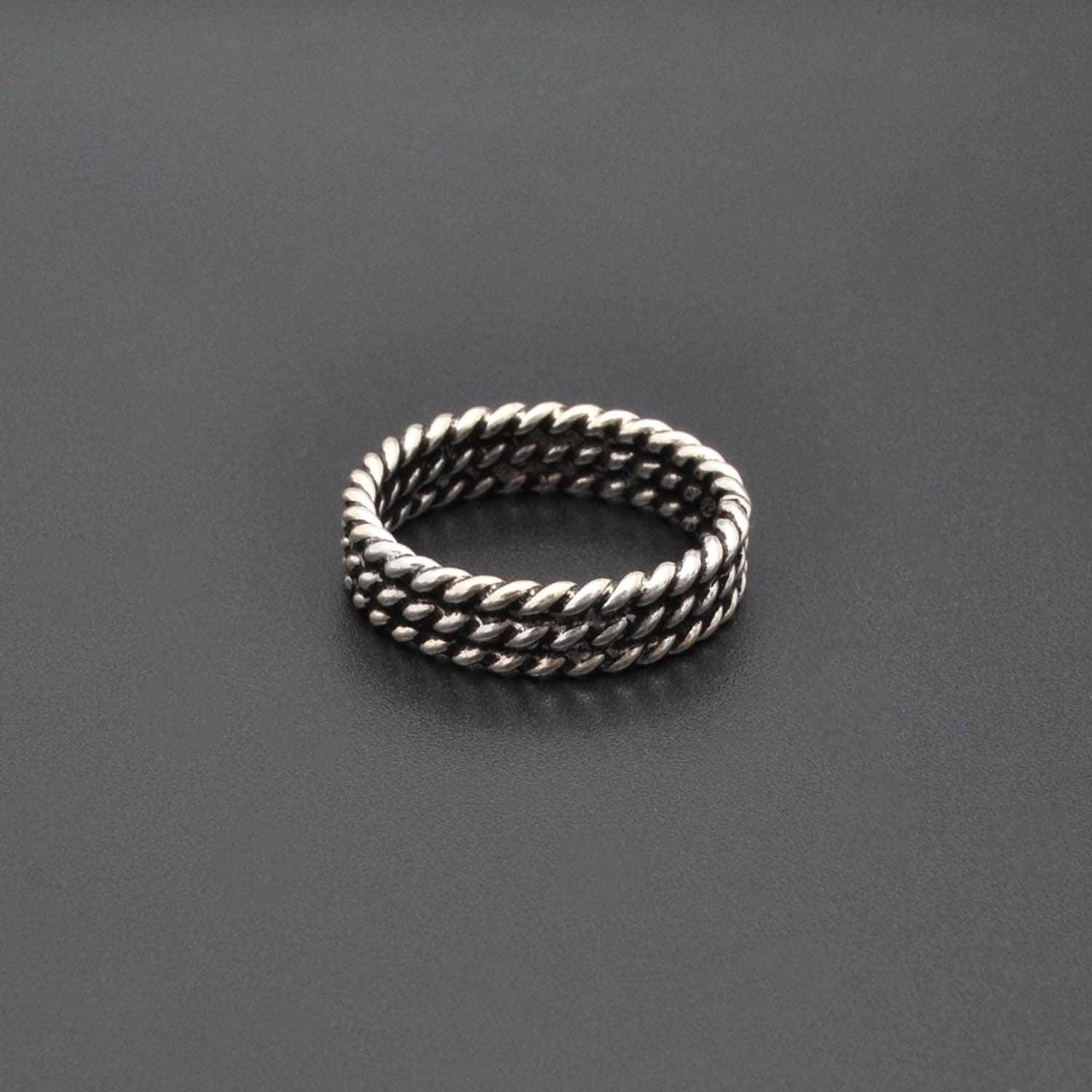 925 Sterling Silver Twisted Rope Ring Size 9 - SAR Gems